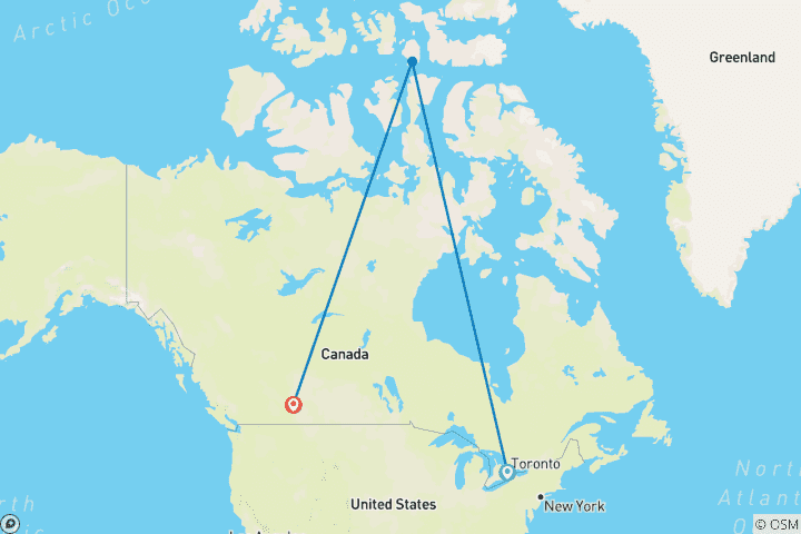 Carte du circuit L'Arctique canadien lointain : le passage du Nord- Ouest, exploité par Quark