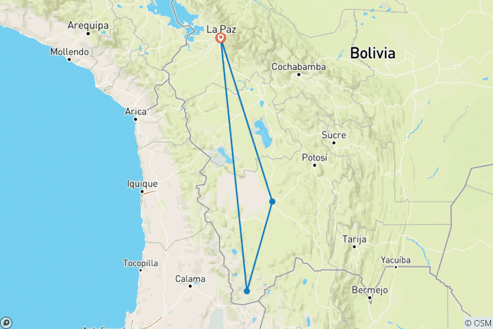 Mapa de Bolivia en una semana (6 días)