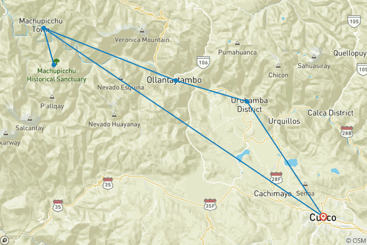 Map of 5 days Special Honeymoon in Cusco