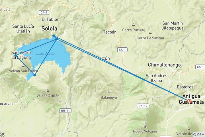 Mapa de Maya Homestay Experience 2D/1N - Visita al lago de las Comunidades mayas