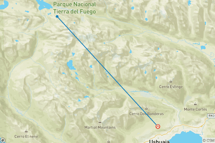 Map of 3 Days Unique Adventure @ The End of the world, Ushuaia