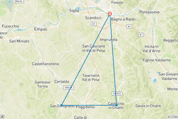 Carte du circuit Escapade en Toscane pour 2