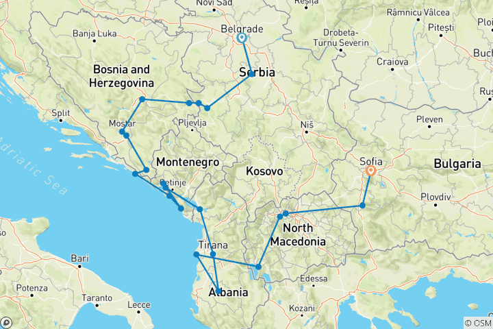 Map of Private - Hidden Balkan, 7 Countries