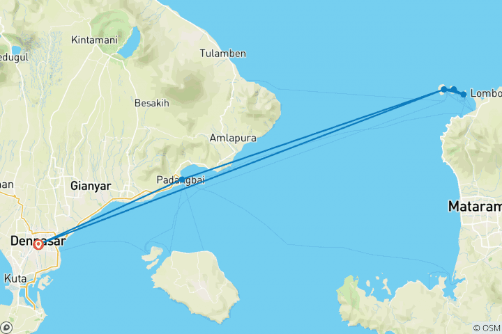 Carte du circuit Îles Gili exotiques, excursion privée