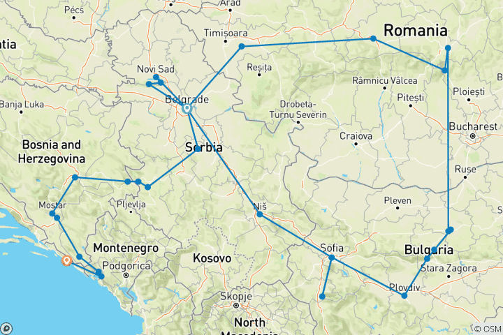 Map of Private - Balkan Grand Circle, 19 days