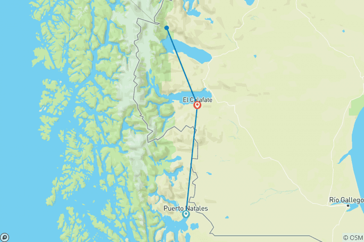 Map of Patagonia Trail (9 Days)