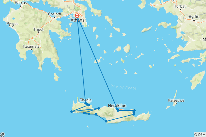 Carte du circuit Incroyable Crète