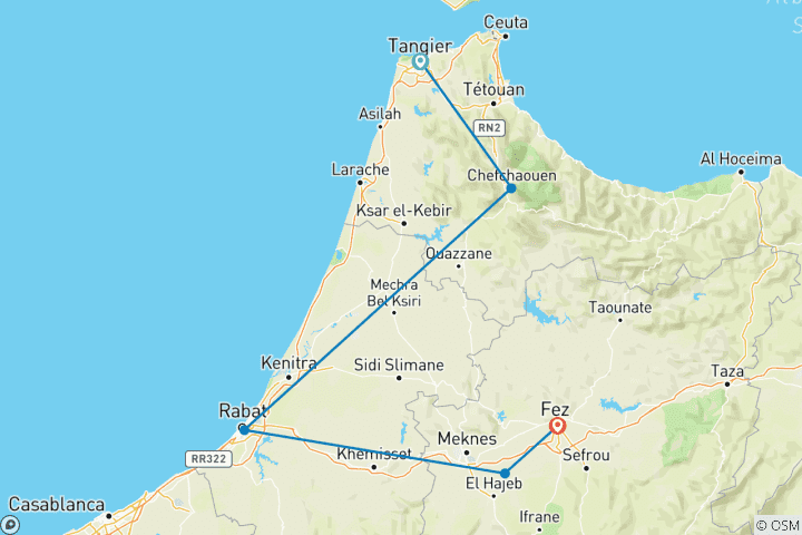 Carte du circuit Circuit bleu des villes nordiques et impériales