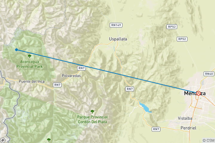 Carte du circuit Route à 360° - Sommet de l'Aconcagua