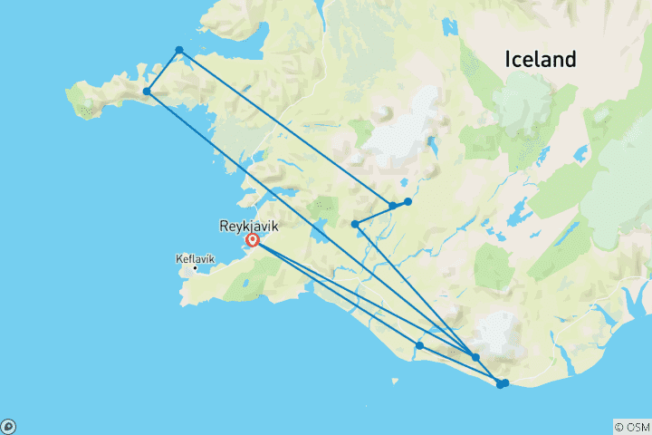 Mapa de Viaje aventurero a Islandia