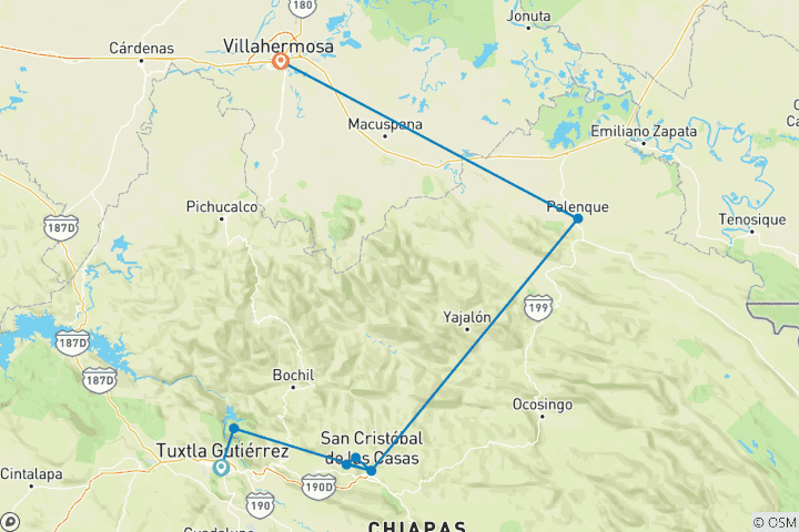 Carte du circuit Chiapas magique