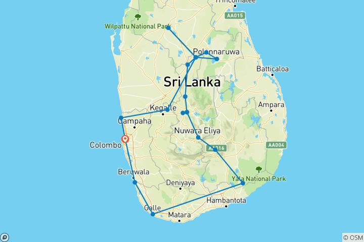 Kaart van Pracht van Sri Lanka