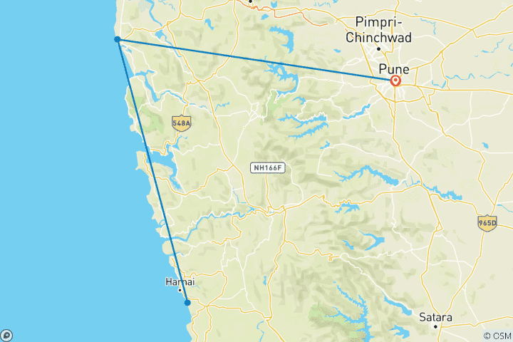 Map of Alibaug Sun & Sand Trail from Pune