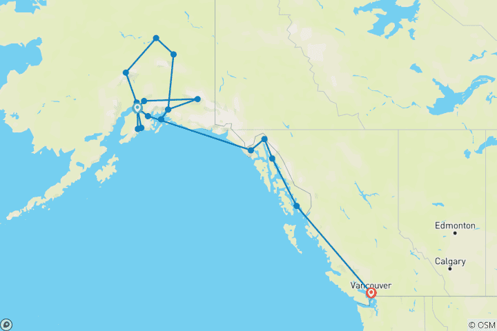 Map of Spectacular Alaska! with Alaska Cruise