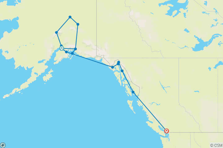 Mapa de Espectacular Alaska! con crucero por Alaska