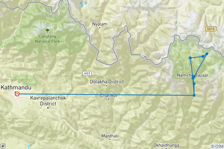 Carte du circuit Hauts cols de l'Everest et Island Peak