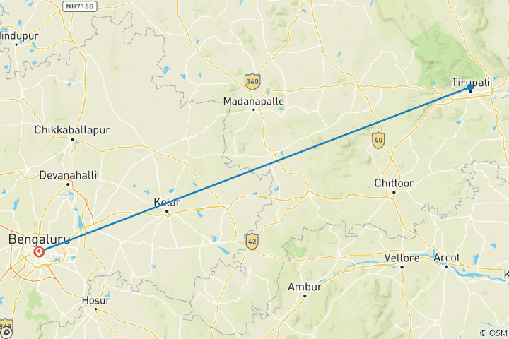 Carte du circuit Duo divin : Expédition à Tirupati et Sri Kalahasti