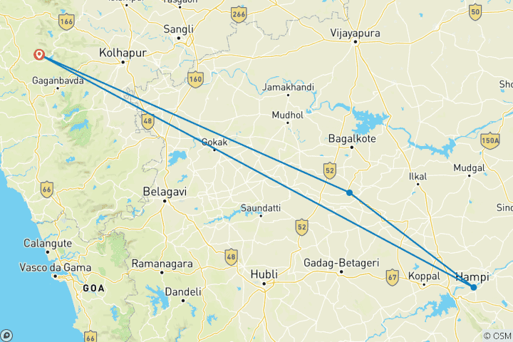 Map of Heritage Havens: Goa to Hampi & Badami Expedition