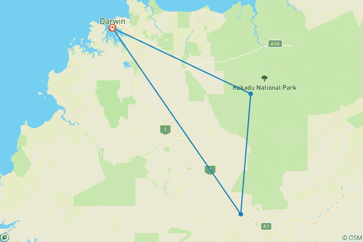 Map of Australia: Kakadu Dreaming (5 Days)