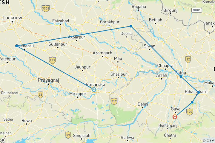 Map of Buddhist Pilgrimage: Traversing Buddha's Footsteps