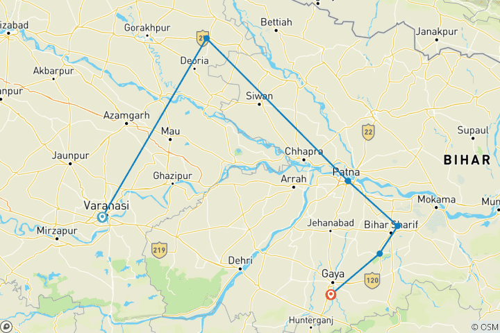 Map of Enlightened Pilgrimage: Tracing Buddha's Path