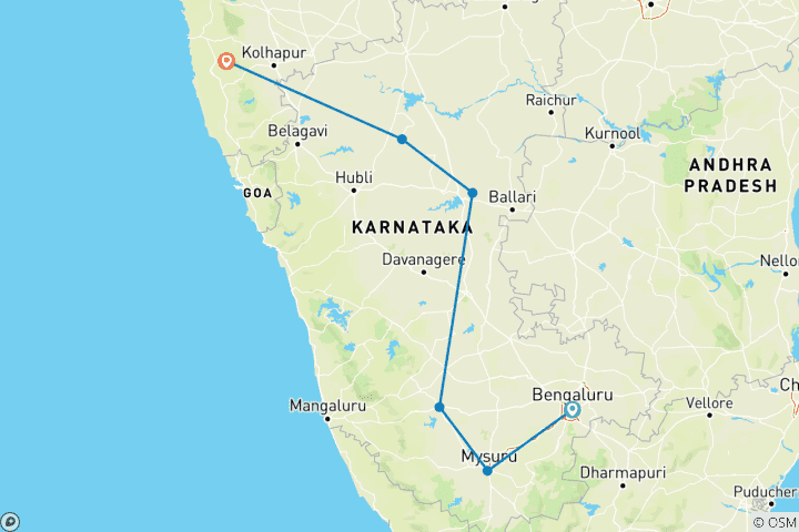 Map of The Southern Feast - Karnataka & Goa