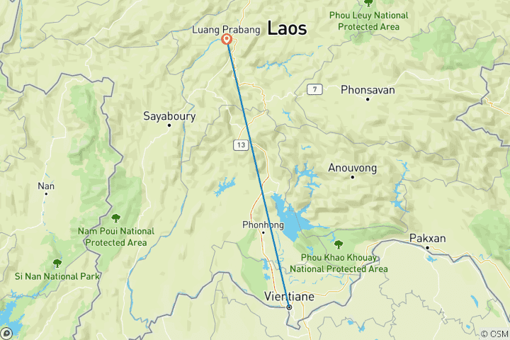 Map of CLASSIC LAOS TOUR