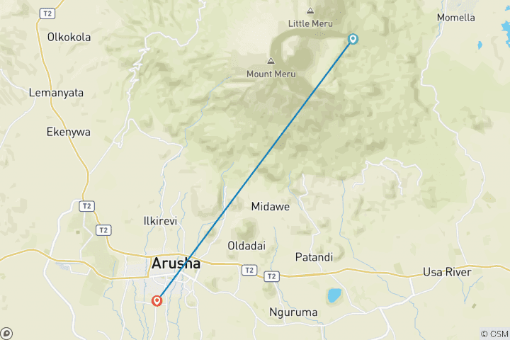 Map of 4 Days Mount Meru Climbing