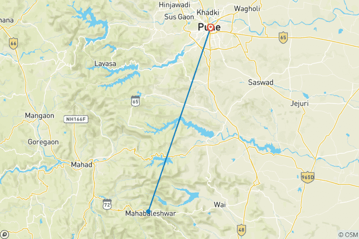 Mapa de Retiro en la estación de la colina de Mahabaleshwar