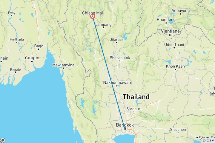 Carte du circuit Circuit de luxe en Thailande pour le bien- être, le spa et le yoga<br />
