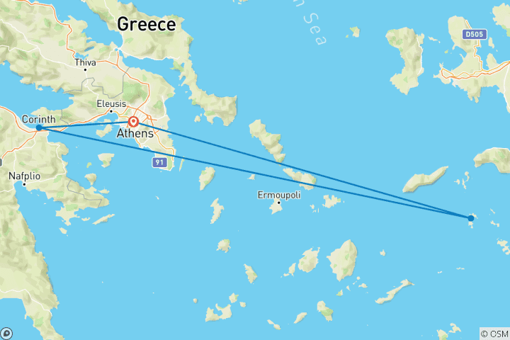 Map of 3 Day Private Tour: In the Footsteps of St. Paul, Corinth, Patmos, and the Grotto of the Apocalypse