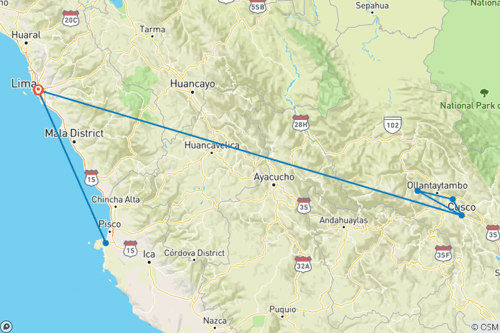 Map of Peru Escape with Nazca Lines