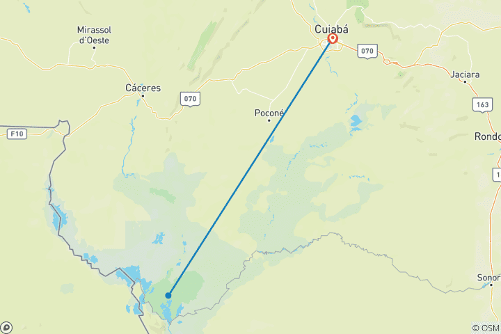 Carte du circuit Au nord du Pantanal - Dénicher des trésors exotiques dans les zones humides du Pantanal - Nouveau - 4 jours