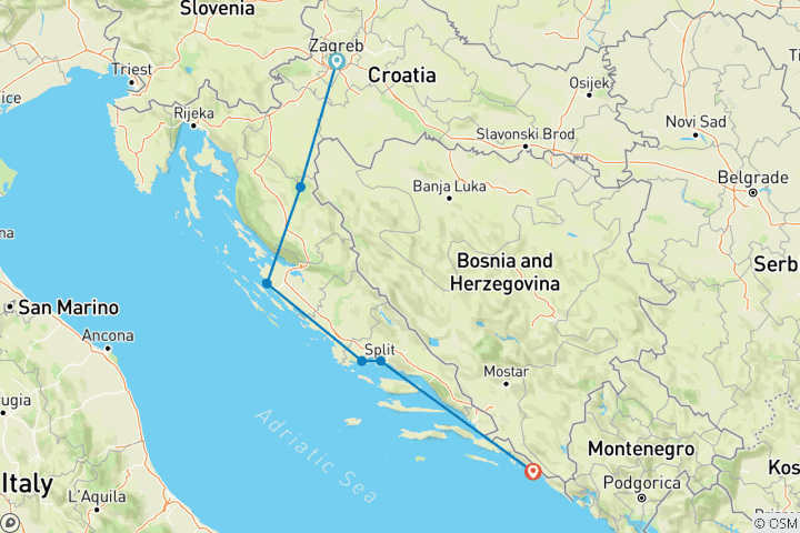 Map of Impressive Croatia