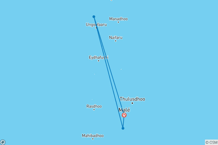 Karte von Traumhafte Rundreise der Malediven
