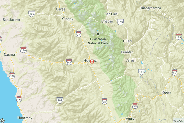 Map of 3 days Adventure Huaraz & Lagoon 69