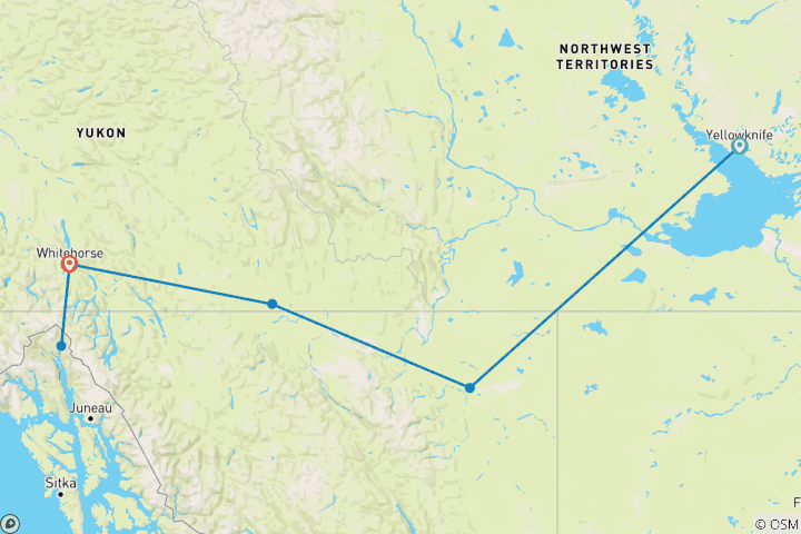 Karte von Nordwest-Territorien und Yukon