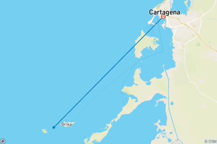 Map of PRIVATE 7 Days Cartagena de Indias & Del Rosario Islands