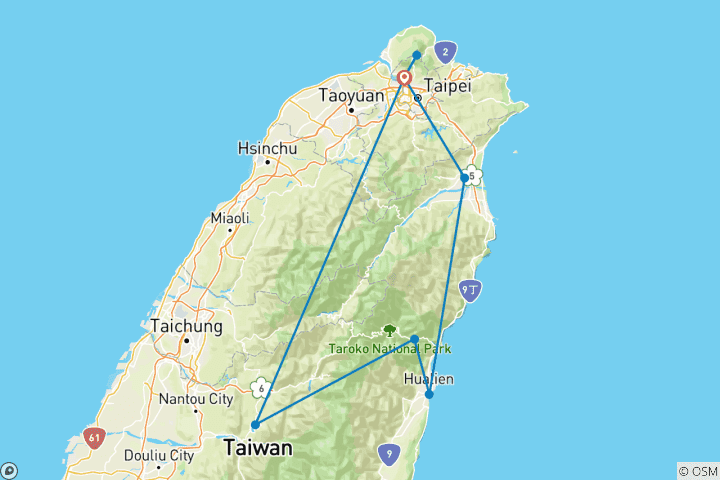 Map of Land of Jade & Tea – Active Taiwan