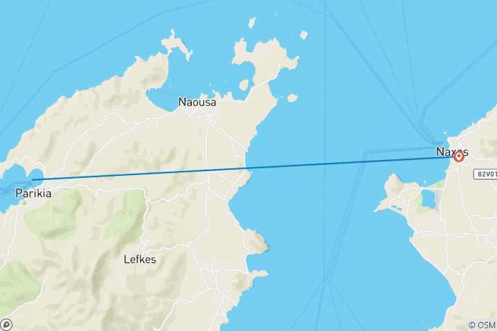 Mapa de Paros y Naxos 7 días