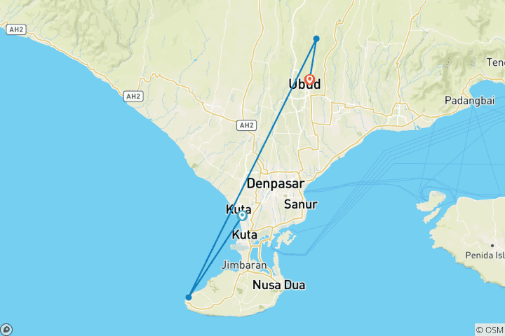 Map of Tailor-Made Indonesia Honeymoon Holiday in Bali, Daily Start