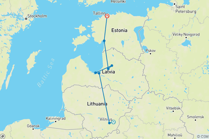 Map of Absolute Baltic - 8 Days