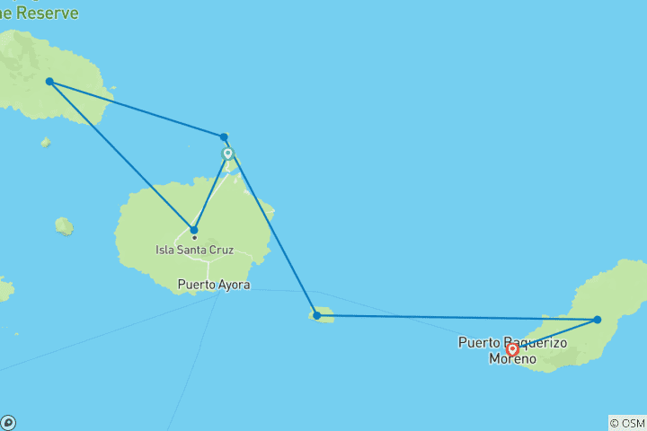 Carte du circuit Croisière aux Galápagos - Îles centrales et orientales en 5 jours à bord du Monserrat