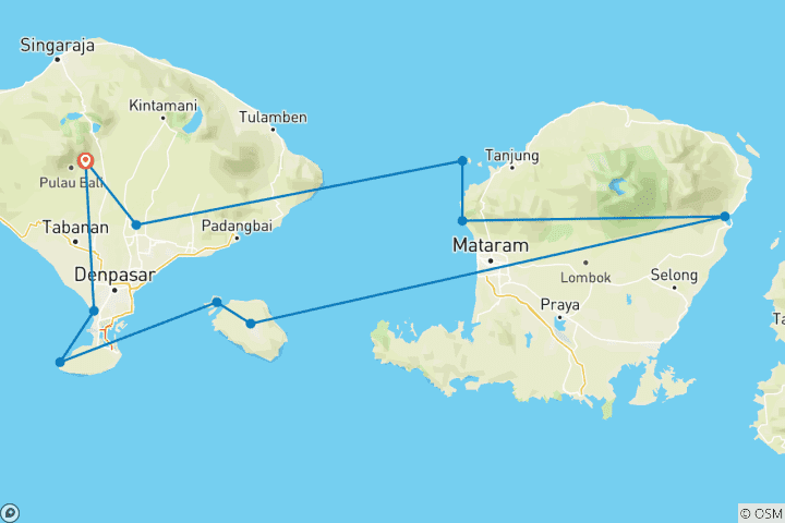 Map of Customized Indonesia Islands Vacation, Daily Start & No Group