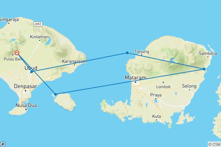 Carte du circuit Vacances personnalisées dans les îles indonésiennes, départ quotidien et sans groupe