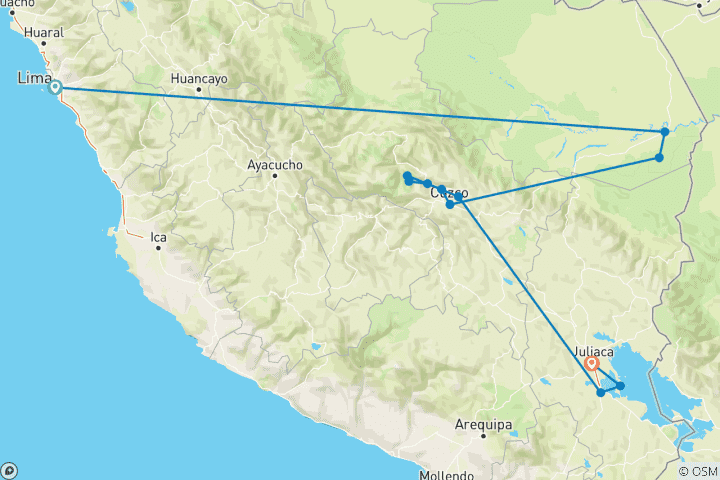 Map of Tailor-Made 10 Days Amazon Adventure in Peru, Daily Depart & Private Guide