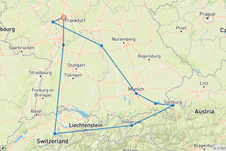 Map of Winter Wonderland (Small Groups, 9 Days)