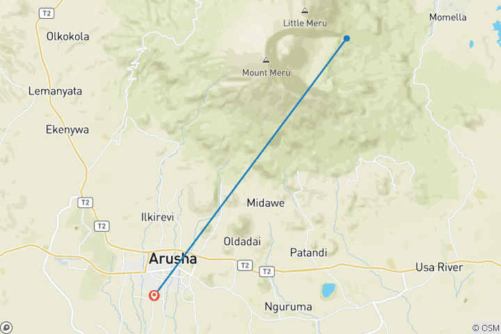 Map of 5days Mount Meru Climbing