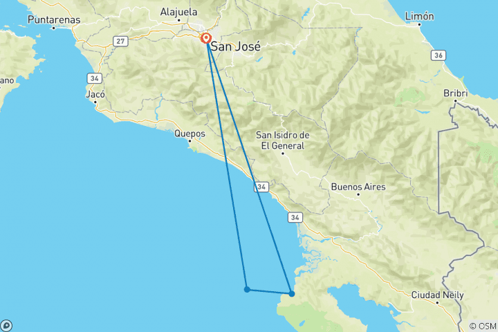 Carte du circuit Corcovado Classic Experience, Court séjour