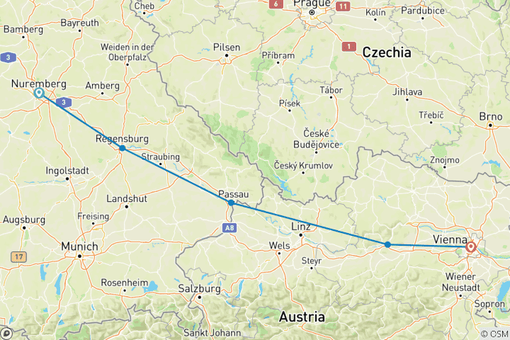 Karte von Weihnachtszeit auf der Donau (nach Osten) 2024